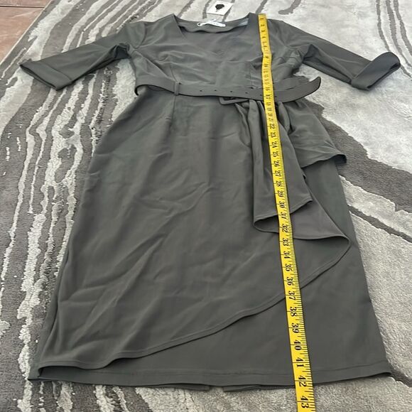 MUXXN V-Neck Belt Waist Formal Pencil Dress - Picture 8 of 12